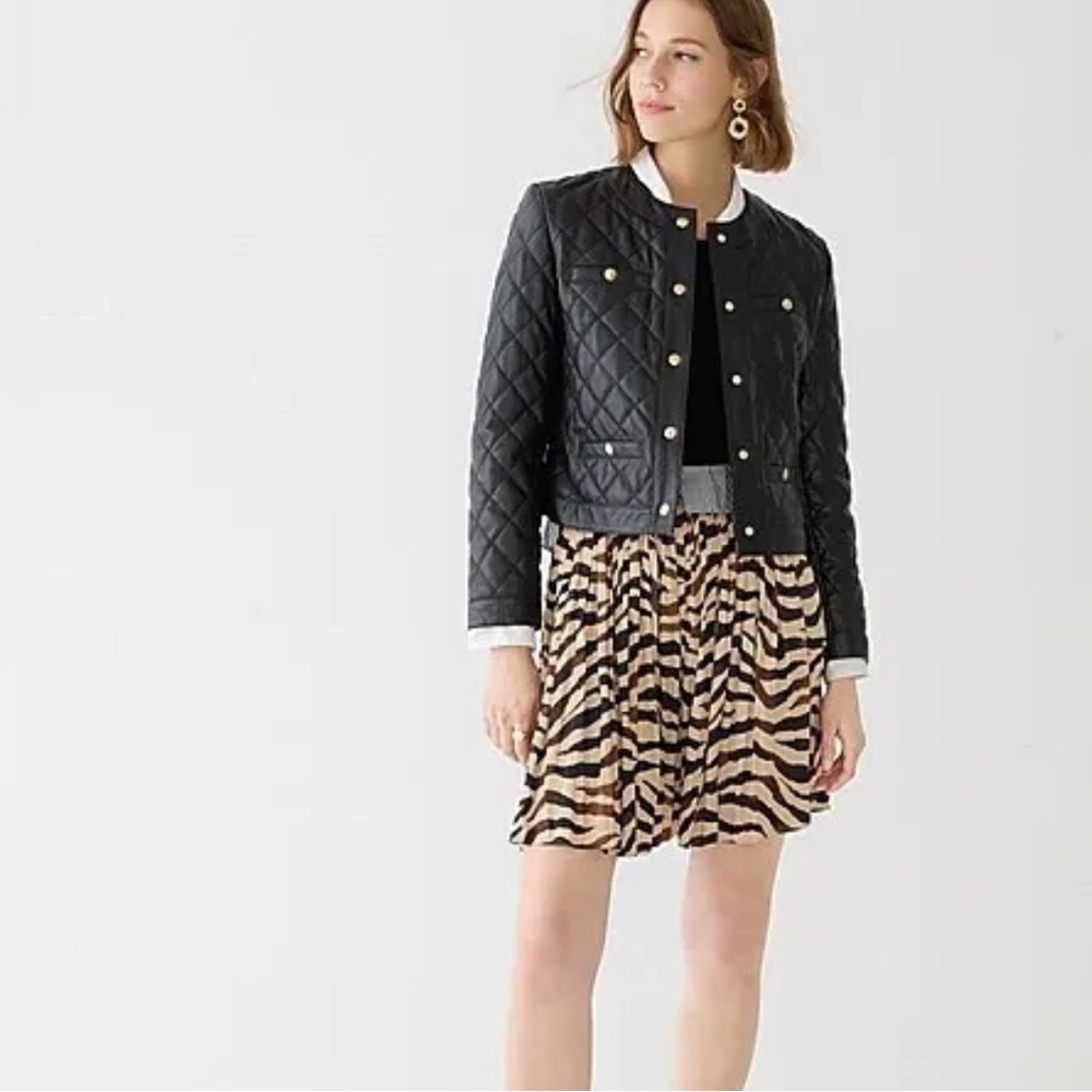 J. Crew Featherweight Satin Mini Skirt In Zebra